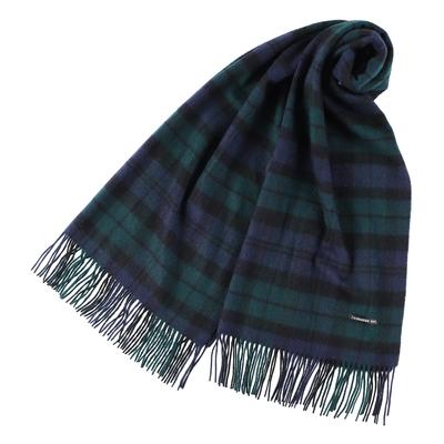 CH70 Finest Cashmere Tartan Check Wave Stole Large Check Ladies WATCH 100% "nouvelle lune" Мужские (ЧЕРНЫЙ (BW))