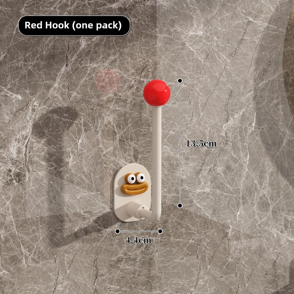 Cute Sausage Mouth Adhesive Hooks, Cartoon Bathroom Wall Hooks, Strong Sticky Door Hooks