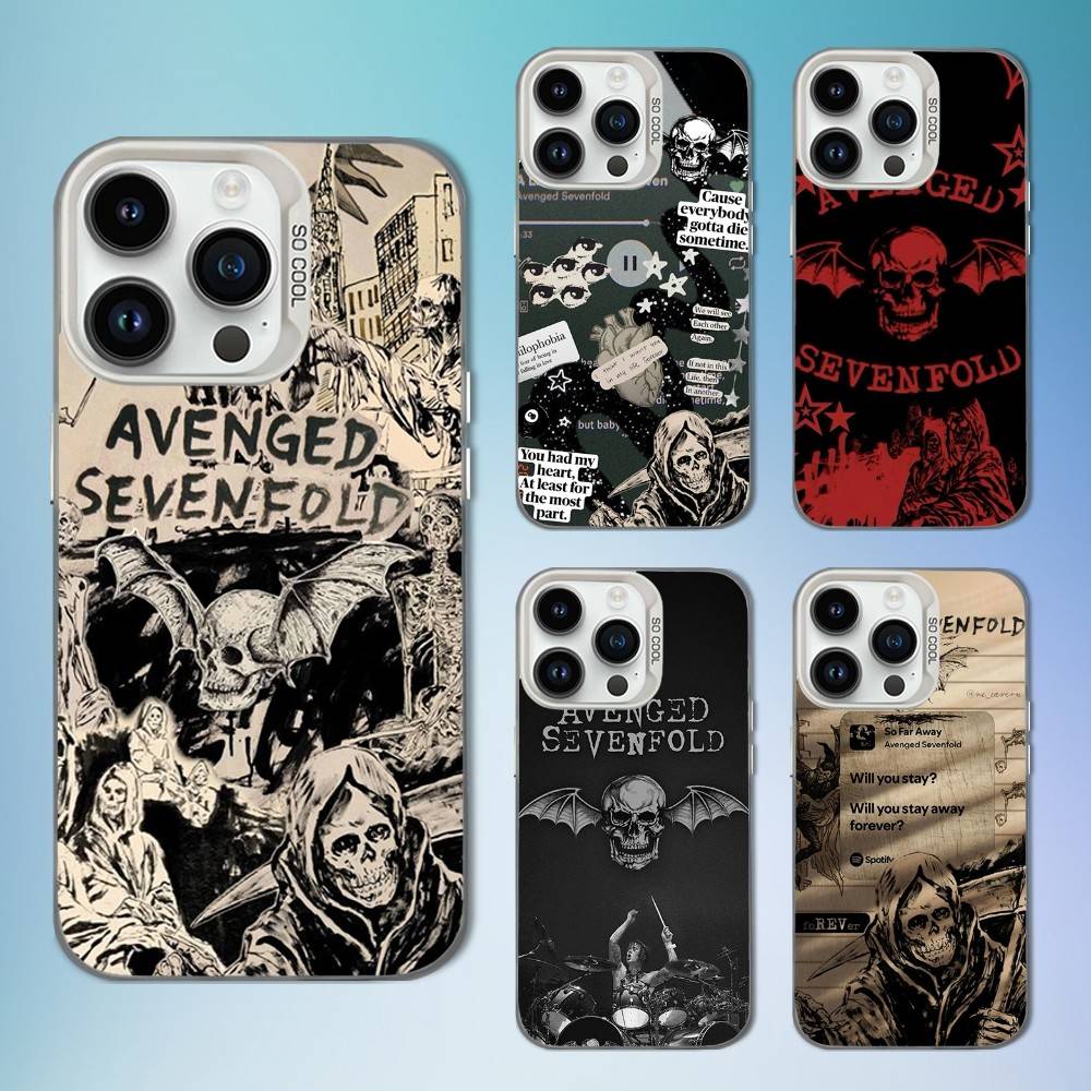 Band A-Avenged S-Sevenfold Phone Case For iPhone 16,15,14,13,12,11,Mini,Pro,SE,MAX White Matte Shockproof Cover