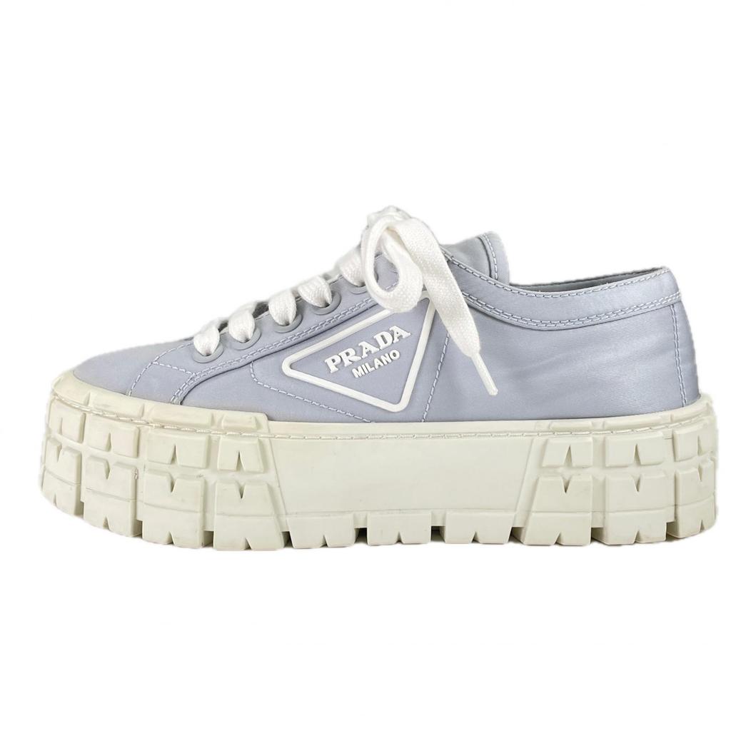 Great PRADA sneakers Re-Nylon double wheel triangle logo blue Nylon Women 35.5 Used