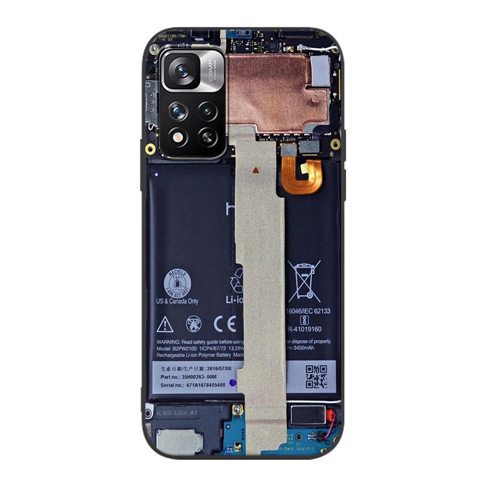 Motherboard Circuit Board Case for Xiaomi Redmi Note 9S 9 11 10 8 Pro 9C 9 K40 9A 7 8T 7A 9T Soft Silicone Black Phone Cover