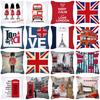 British Style Cushion Cover 18x18 Inches Pillow Case Red Blue Pillow Covers Retro Home Decorations Throw Pillow Case for Couch