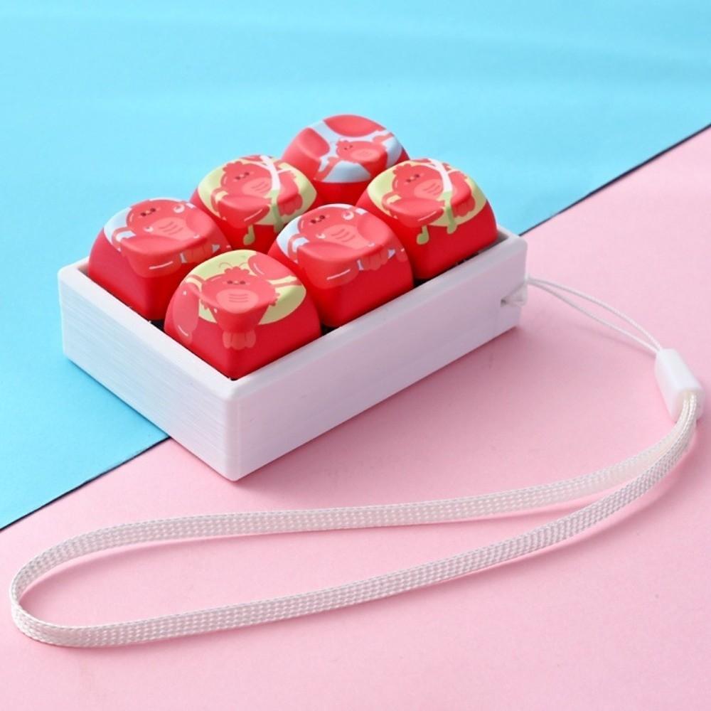 Clicky Button Keyboard Fidget Keychain Football Pattern Finger Keyboard Pendant Daily Use