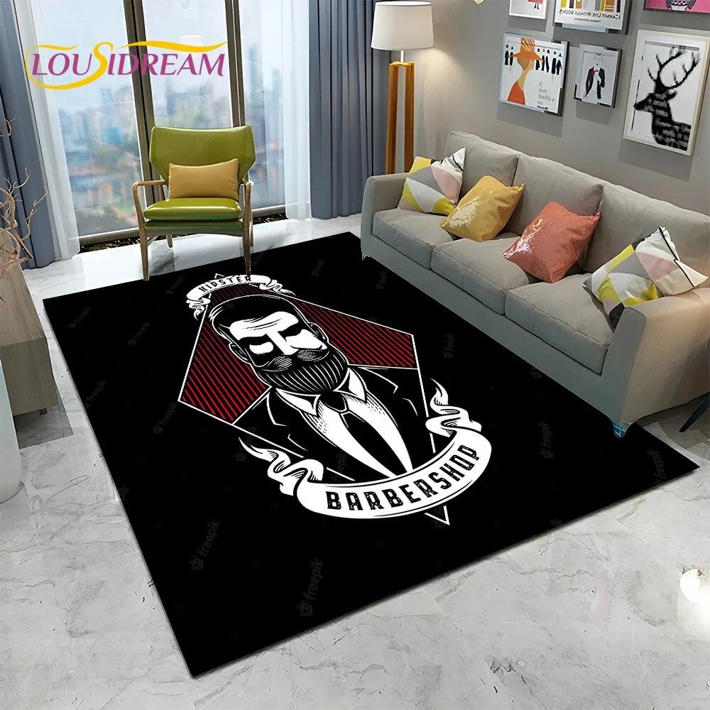 Вывеска для парикмахерской, 3D череп, винтажный HD ковер, ковер для дома, гостиной, спальни, дивана, коврик для двери, декор, детский коврик, нескользящий напольный коврик