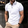 Summer Men Clothes Short Sleeve Stripe Collar Polo Shirt Muscle Men Fitness Sport Tops Elasticity Comfortable Tops Polo Shirt