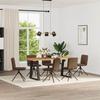 Dining Room Chairs 6 pcs Brown Suede Look