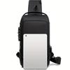 Men'S Secure Password Lock Chest Bag,Stylish Crossbody Bag for Motorcycling And Leisure Activities,Durable Material