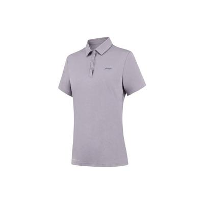 Li Ning однотонный логотип свитер поло рубашка женские топы фиолетовый APLT082-2