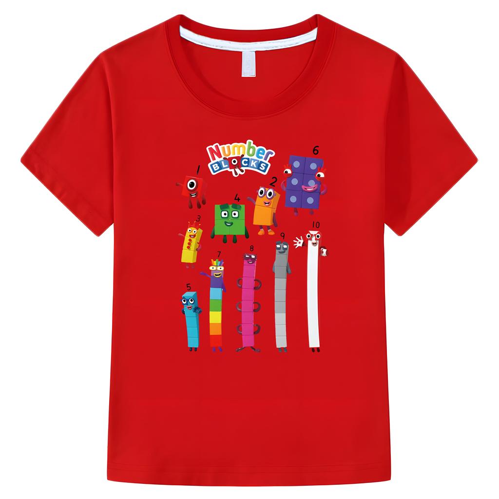 Развивающие мягкие цифровые блоки Цифровые блоки Детская футболка для отдыха Хлопковые футболки для мальчиков Топы с короткими рукавами для девочек y2k детская одежда футболка для детей