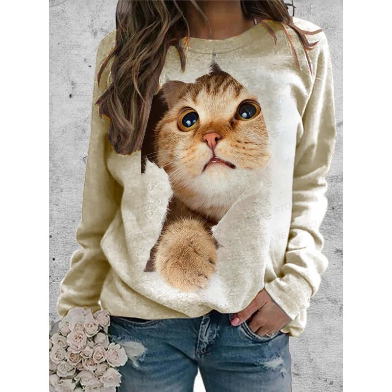 Забавные толстовки с котом, женская модная толстовка с капюшоном с изображением утки, толстовки для девочек, женские толстовки, кавайная одежда, эстетика, Sudadera Cat