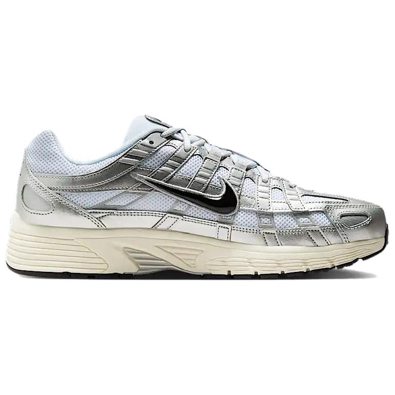 Nike P 6000 Белый Металлик Серебристый Плоский Серебристый Черный CD6404-105