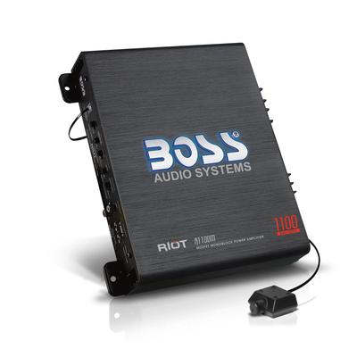 BOSS Audio Systems R1100M Серия Riot Автомобильный Аудио Усилитель для Сабвуфера 1100 Вт Моноблок Класс Стерео Усилитель со Стабильным Уровнем Ом MOSFET Мощность x x x x