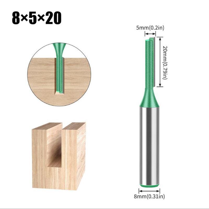 Фреза для деревообработки с хвостовиком 8 мм, прямой двухлезвийный нож, нож для резьбы по дереву, отрезной нож, долбежный инструмент для деревообработки