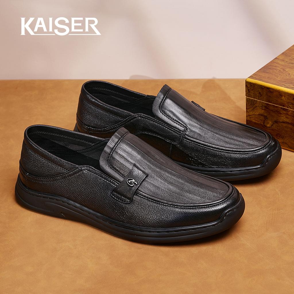 Caesar Genuine Leather Bean Shoes Men's Casual Leather Shoes