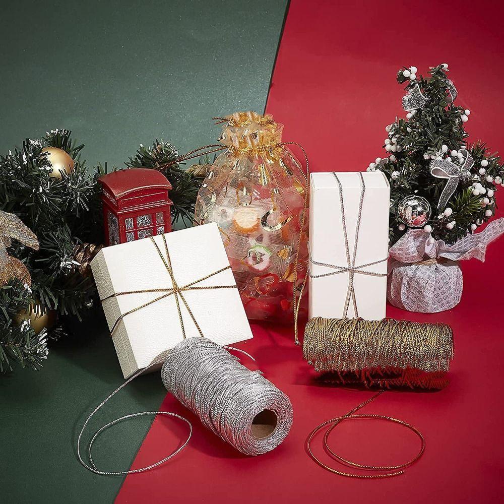 1 мм блестящий золотой серебряный шнур нить DIY ручной работы веревка для упаковки подарков швейные аксессуары
