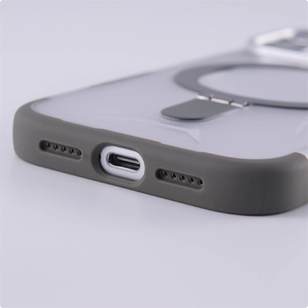 Luxury Matte Translucent Magnetic Ring Bracket Bumper Case For iPhone 17 Pro Max 16 15 For Magsafe Wireless Charging Stand Cover