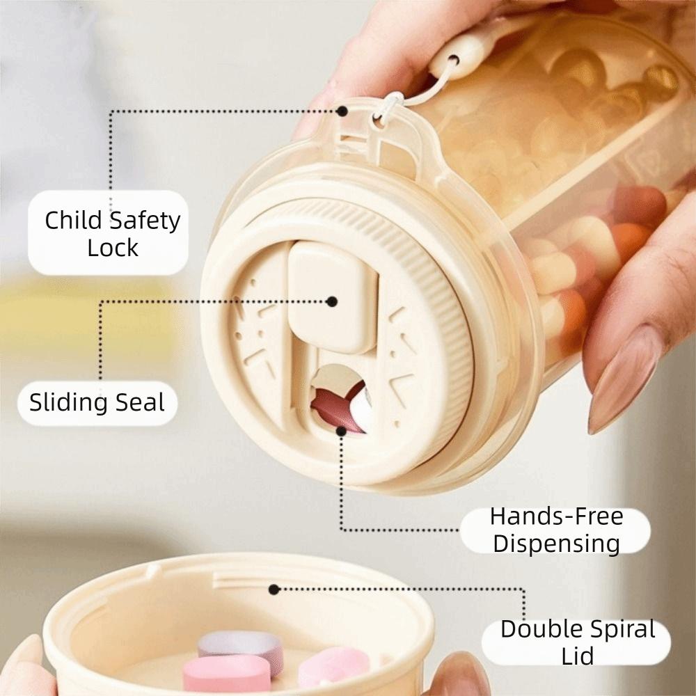 Portable 4 Grids Pill Box Sealed Pill Storage Box Portable Pill Dispenser for Home