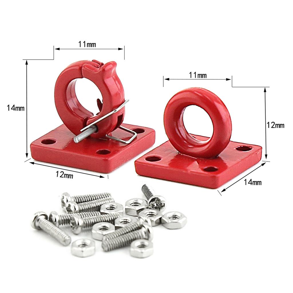Metal Trailer Buckle, Simulation Trailer Tow Lock Shackle Bracket Set Replacement for Traxxas TRX4