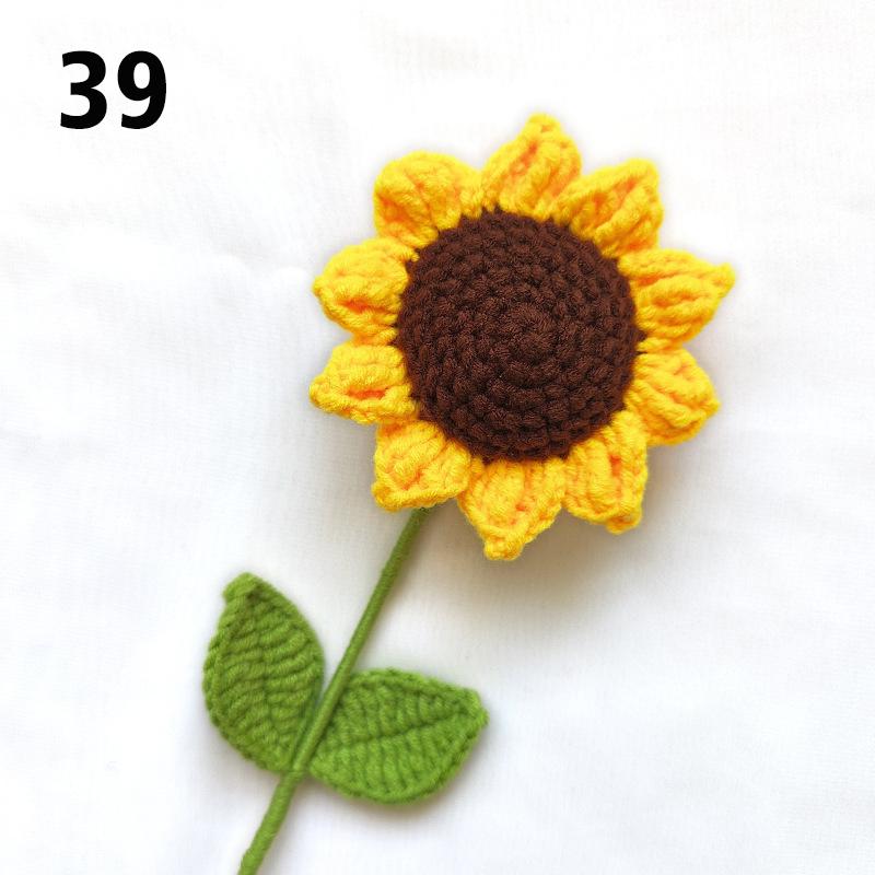Подарок на День Учителя Подсолнух Вязаный Цветок Вязаный Цветок Ручной Работы Букет Домашний