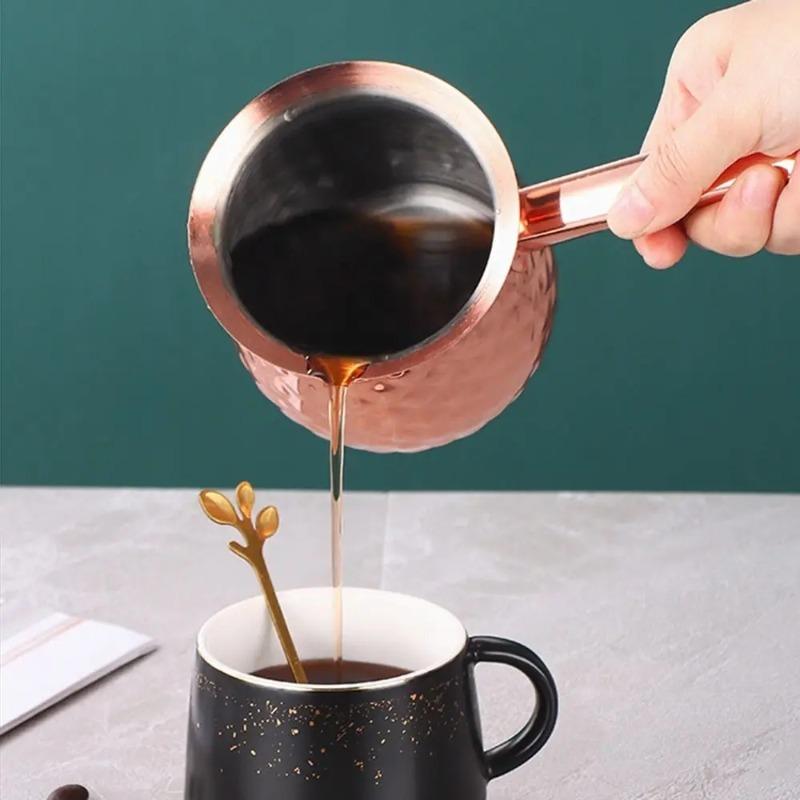 Универсальная кофейная турка ручной работы, стабильный ковш для плавления, крышка из нержавеющей стали, кастрюля для нагрева, бытовая