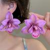 Silver Needle Simulated Flower Drop Earrings Epoxy Resin Vacation Style Earrings  Women
