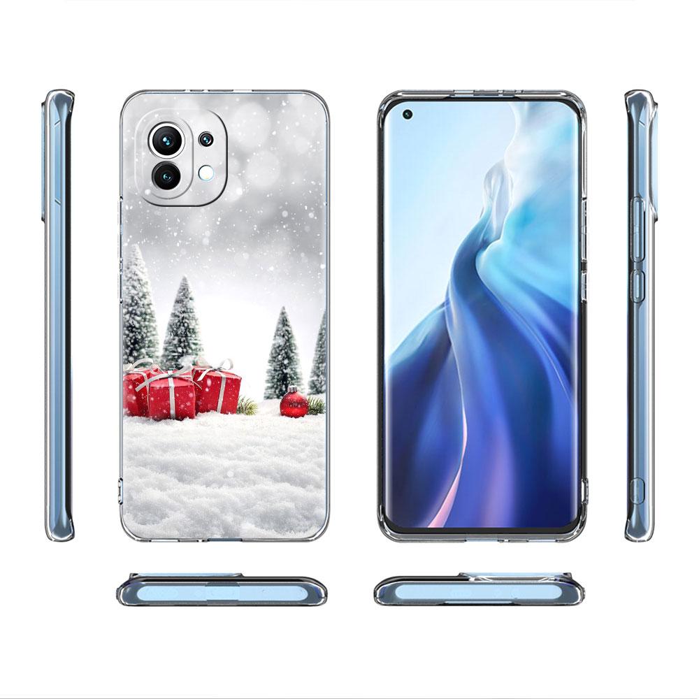 Прозрачный чехол со снежинкой и снегом для Xiaomi Mi Poco X3 NFC M3 Pro F3 F1 11 Lite 12 Note 10 11T 9T, прозрачный чехол для телефона
