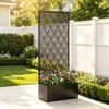 Weatherproof garden frame made of metal with trellis and flower basin, ventilated construction for garden plants