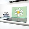 GLASS PROTECTIVE PLATE FOR STOVE 80x52 FLOWERS