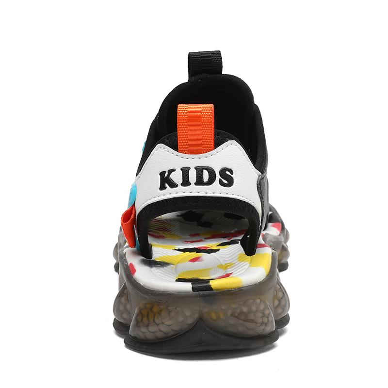 Летние детские сандалии с закрытым носком Rotary Button, пляжная обувь для девочек, спортивные пляжные сандалии