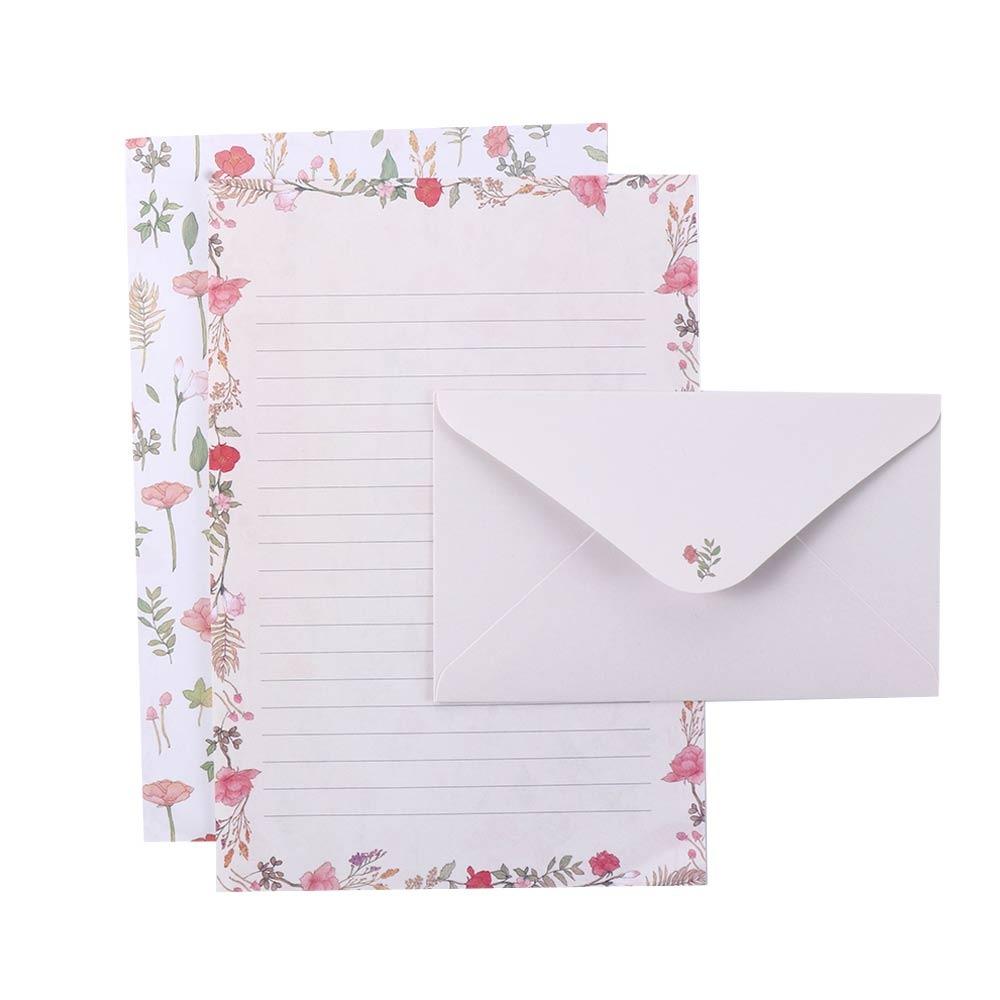 Office Supplies Cartoon Different Style Letter Pad Beautiful Flower Envelope Writing Paper Stationery Paper Letter Paper