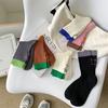 Забавные носки с вышивкой букв, женские повседневные модные уличные носки в стиле Харадзюку, хлопковые вязаные эластичные спортивные длинные носки для девочек