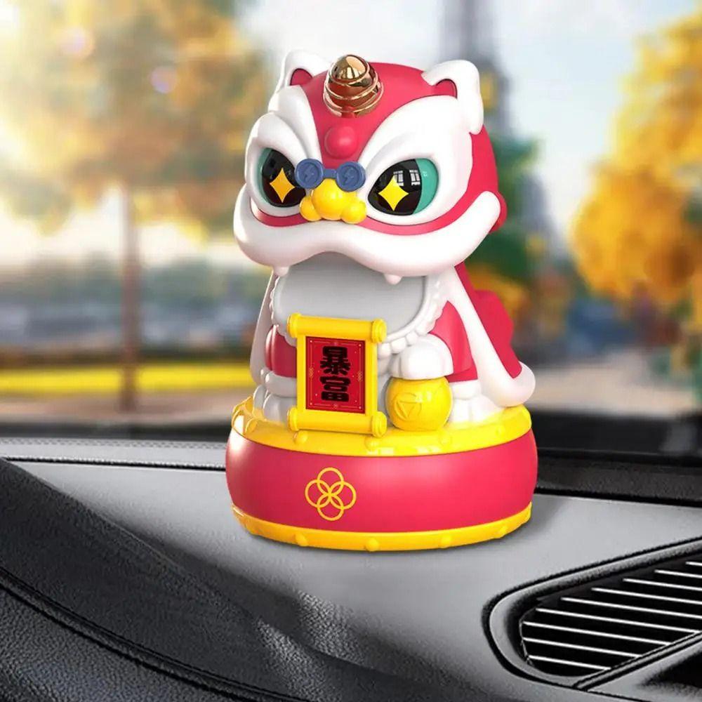 Automatic Nodding Head Desktop Wake Lion Statue Solar Shaking Head Ornament Desktop Mascot