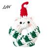Handmade Christmas Ornaments Crochet Doughnut Keychain, Santa Claus/Reindeer/Penguin/Bear/Flower Wreath Pendant for Soft Yarn Keychain Women Bag Keys,