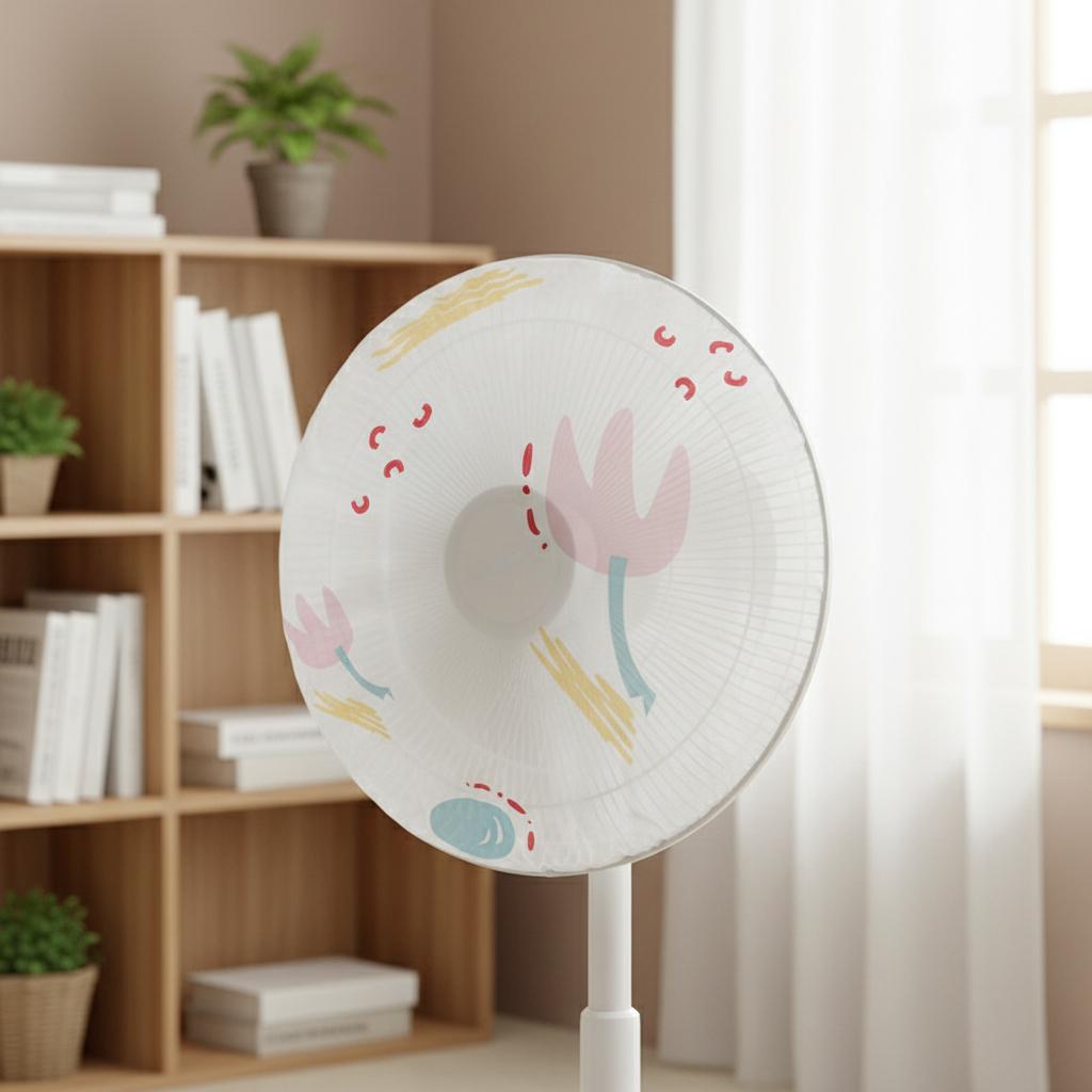 Full-Coverage Dust Resistance Fan Cover For Home Use Durable ABS Plastic Universal Round Design