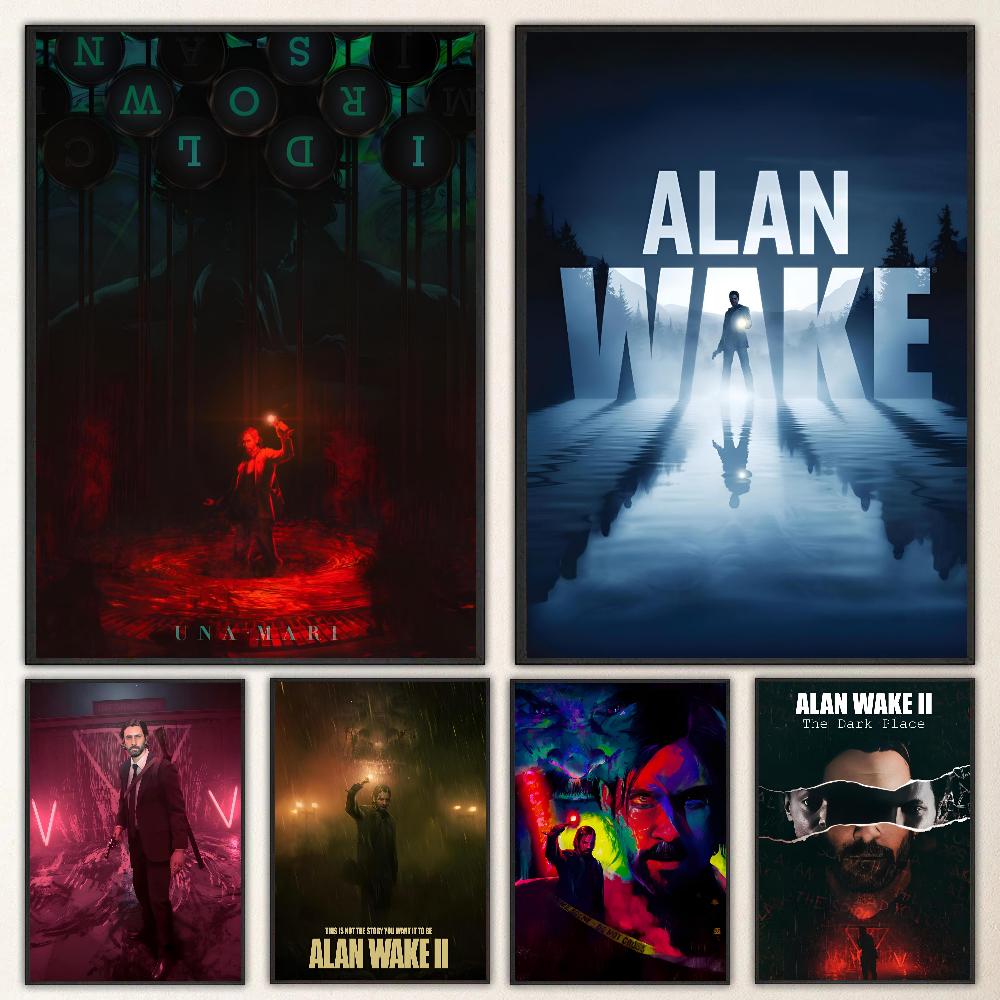 1 шт. Alan Wake 2 Horror Game Poster HD Posters Home Room Bar Cafe Decor Art Wall Painting Picture