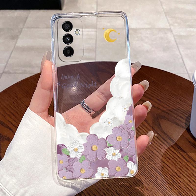 For Samsung Galaxy M13 Phone Case Aesthetic Cute Cat Fashion Transparent Soft Silicone Shell For Samsung M13 4G M 13 Back Covers