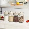 4Pcs Quantified Salt Storage Container Moisture-proof Spice Bottle Glass Seasoning Jar  for Home