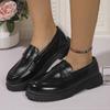 Comfortable Soft Sole Loafers Women Spring Slip On Pu Leather Flats Shoes Woman Plus Size Thick Soled Dress Shoes Female 42