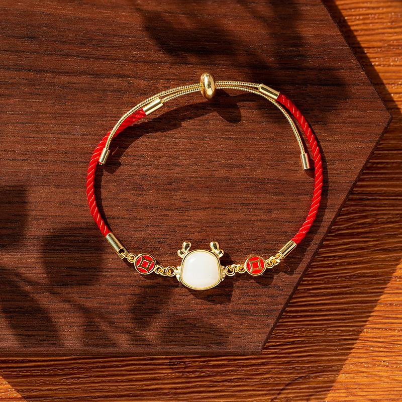 Year of The Dragon Birthday Year Red Rope Bracelet Femininity New Chinese Guochao Jewelry