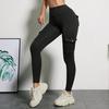 Женские спортивные штаны для йоги с множеством карманов - Высокая эластичность, Облегающие, для спорта, бега, фитнеса, Сшитые, в рабочем стиле