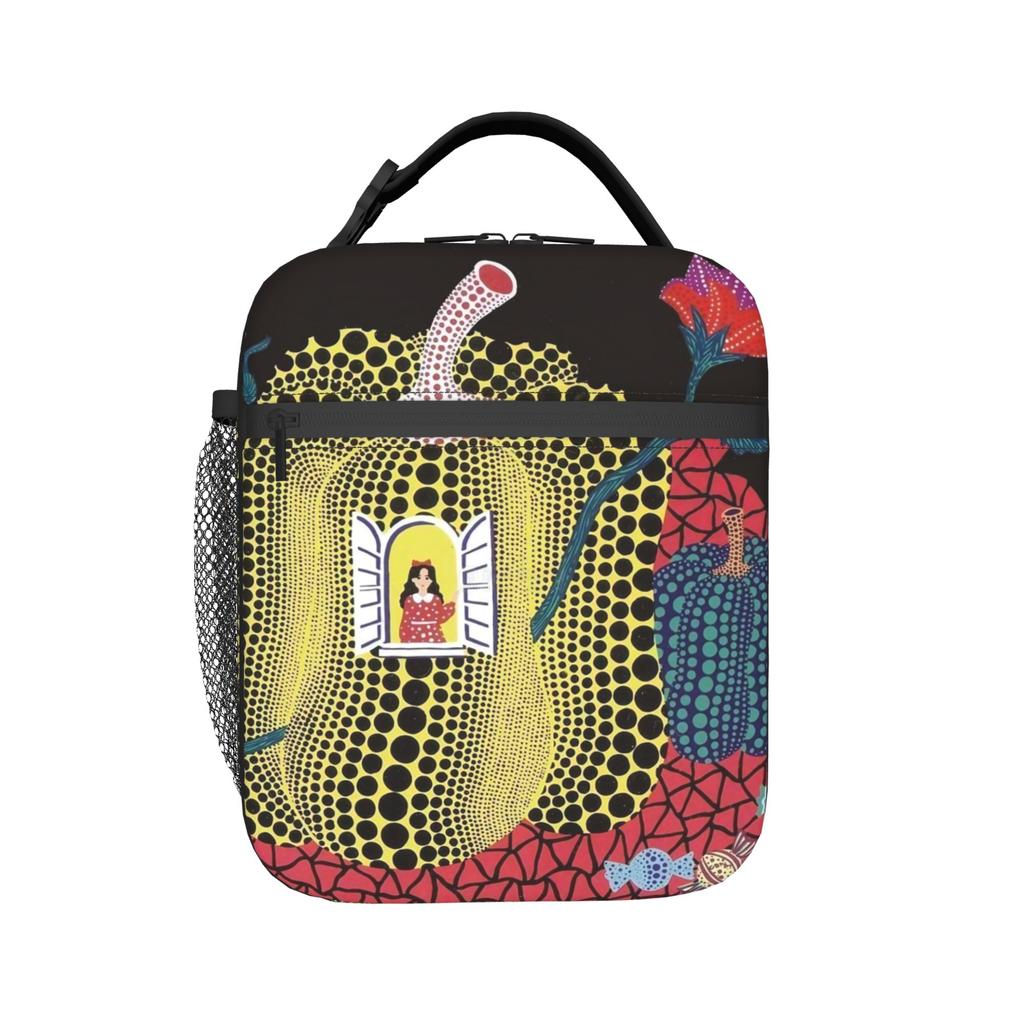 Yayoi Kusama Abstract Painting Thermal Insulated Lunch Bag for Travel Portable Food Bag Container Thermal Cooler Food Box