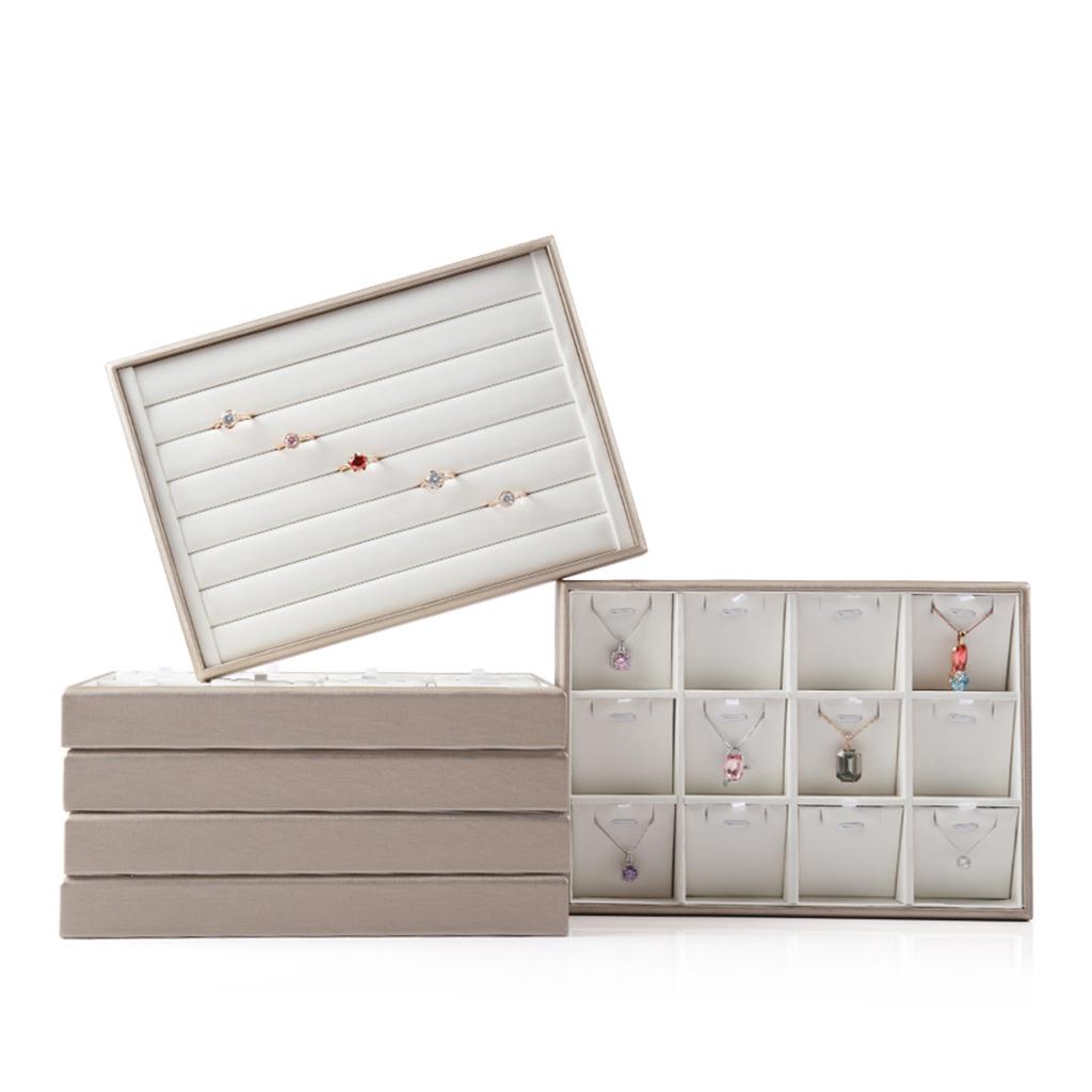 Штабелируемый лоток для ювелирных изделий из искусственной кожи, органайзер, ожерелье