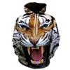 Spring Autumn Tiger 3D Print Men's Hoodies Funny Animal Streetwear Fashion Popular Hooded Tops Long Sleeve Pullovers Sweatshirt