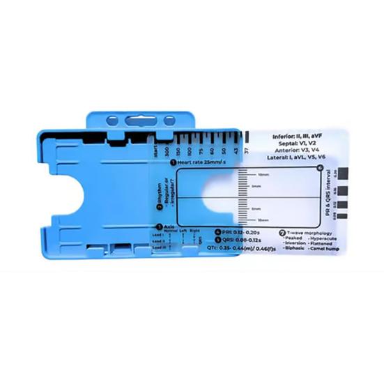 Прозрачная 7-ступенчатая линейка, измерительный инструмент, компактный дизайн, портативный карманный справочник для интерпретации ЭКГ, инструмент для оценки