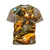 Transformers Bumblebee 3D Printed Children's T-shirt Summer New Short Sleeved Handsome Boy Short Sleeved 3-13 Years Old