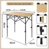 ZISIZ Height-Adjustable Roll-Up Folding Camping Table