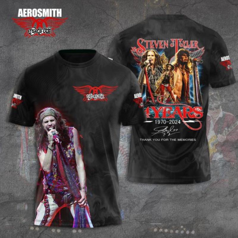 Rock Band Aerosmith 3D Print T-Shirts Men Women Short Sleeve Hip Hop T Shirt