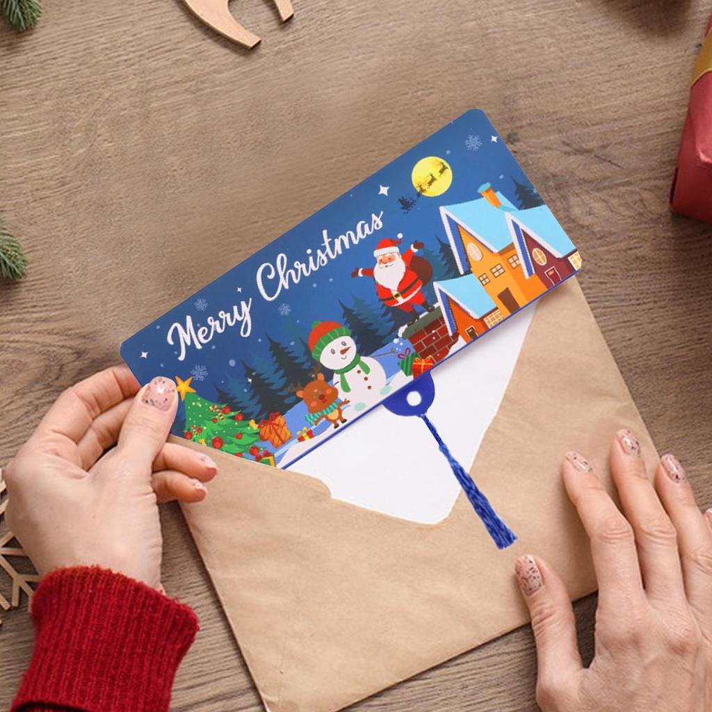 Рождественский конверт складывающийся Санта Клаус Рождественский держатель для денежной карты конверт красный счастливый складывающийся держатель для банкнот открытки на Рождество