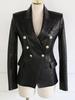 Formal Designer Leather Party Stylish Women's Real Lambskin Handmade Black Blazer