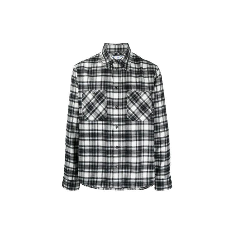 OFF WHITE Рубашка в клетку по всей поверхности из фланели со стрелкой OMGA133R21FAB0021000
